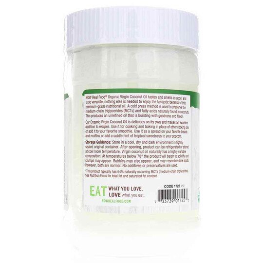 Organic Virgin Coconut Oil, NOW